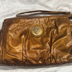 Gucci Metallic Gold Wristlet Clutch